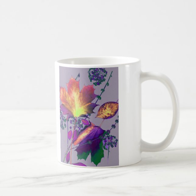 Autumn Leaves in Lilac Coffee Mug (Right)