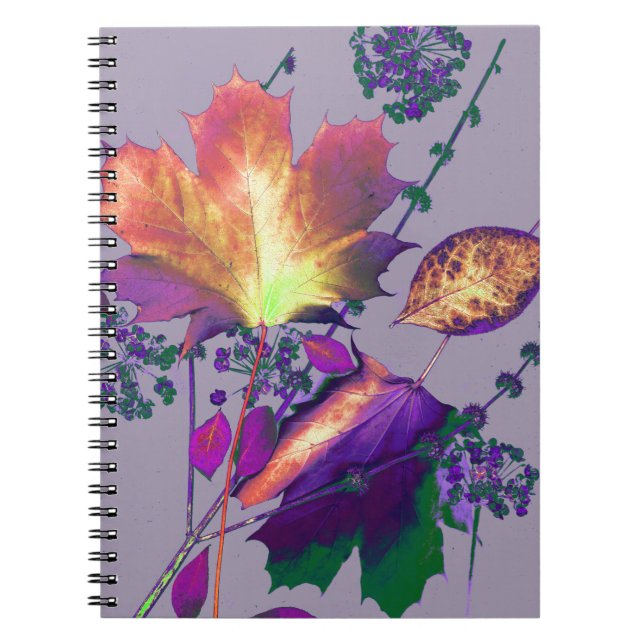 Autumn Leaves in Lilac Notebook (Front)