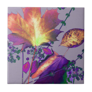 Autumn Leaves in Lilac Tile