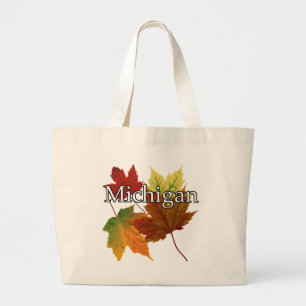 AUTUMN LEAVES IN MICHIGAN LARGE TOTE BAG