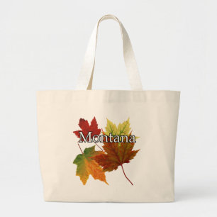 AUTUMN LEAVES IN MONTANA LARGE TOTE BAG