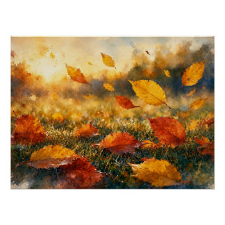 Autumn Leaves in Motion, Poster
