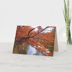Autumn leaves in Nara Japan on a blank card