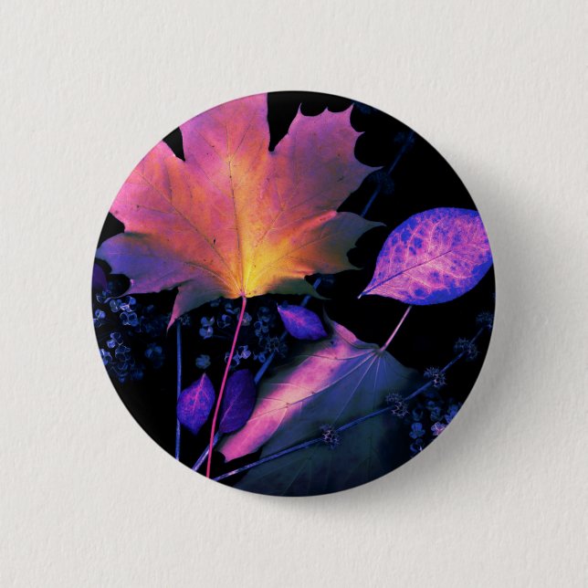 Autumn Leaves in Neon 6 Cm Round Badge (Front)