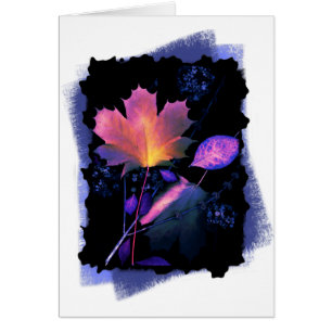 Autumn Leaves in Neon and Blue