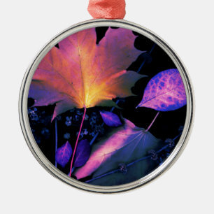 Autumn Leaves in Neon Metal Tree Decoration