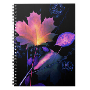 Autumn Leaves in Neon Notebook
