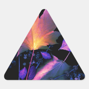 Autumn Leaves in Neon Triangle Sticker