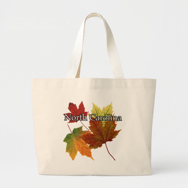 AUTUMN LEAVES IN NORTH CAROLINA LARGE TOTE BAG (Front)