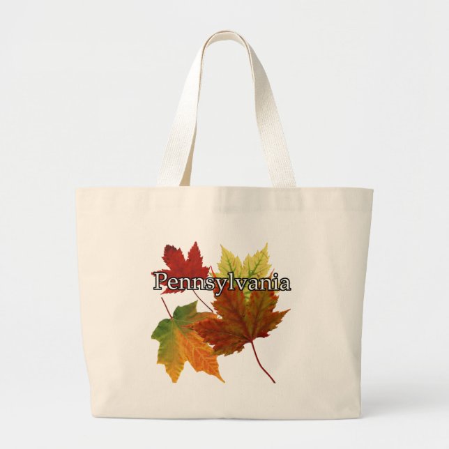 AUTUMN LEAVES IN PENNSYLVANIA LARGE TOTE BAG (Front)