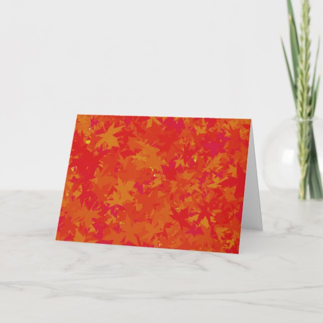 Autumn Leaves in Regal Red and Gold Custom Card (Front)