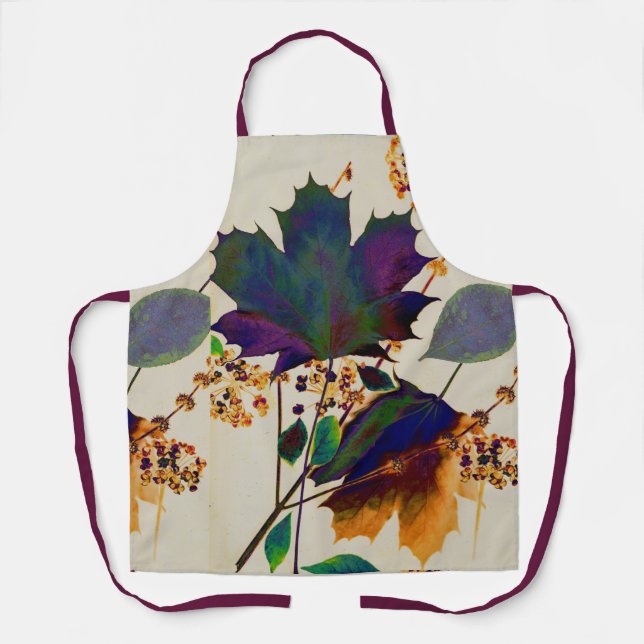 Autumn Leaves in Royal Colours Apron (Front)