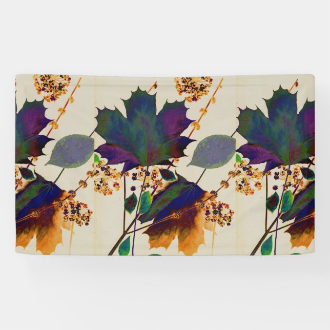 Autumn Leaves in Royal Colours Banner (Horizontal)