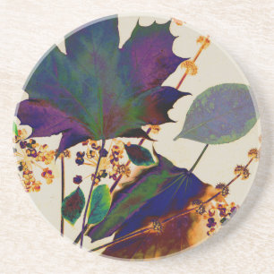 Autumn Leaves in Royal Colours Coaster