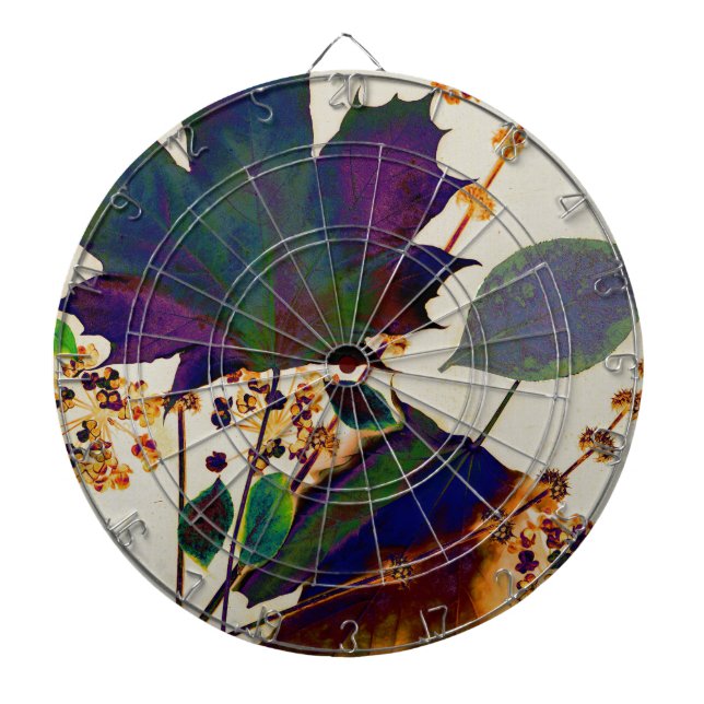 Autumn Leaves in Royal Colours Dartboard (Front)