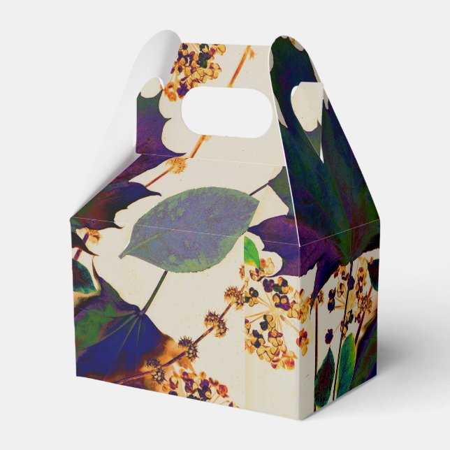 Autumn Leaves in Royal Colours Favour Box (Front Side)