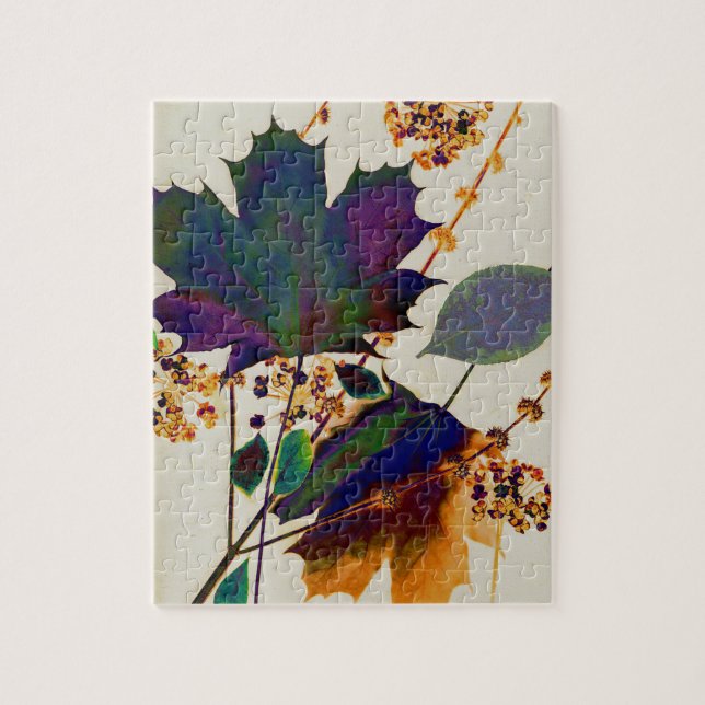 Autumn Leaves in Royal Colours Jigsaw Puzzle (Vertical)