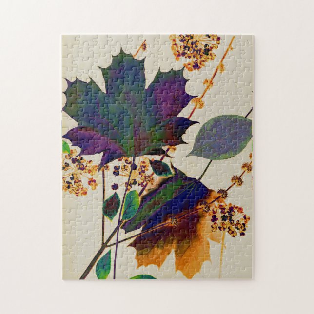 Autumn Leaves in Royal Colours Jigsaw Puzzle (Vertical)