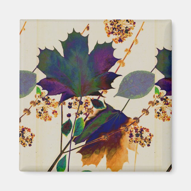 Autumn Leaves in Royal Colours Magnet (Front)