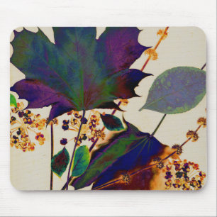 Autumn Leaves in Royal Colours Mouse Pad