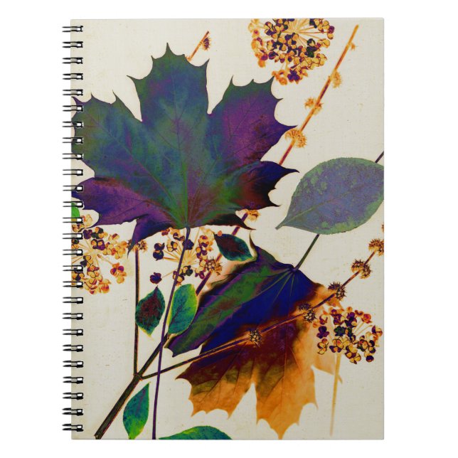 Autumn Leaves in Royal Colours Notebook (Front)