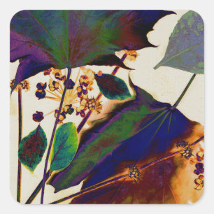 Autumn Leaves in Royal Colours Square Sticker