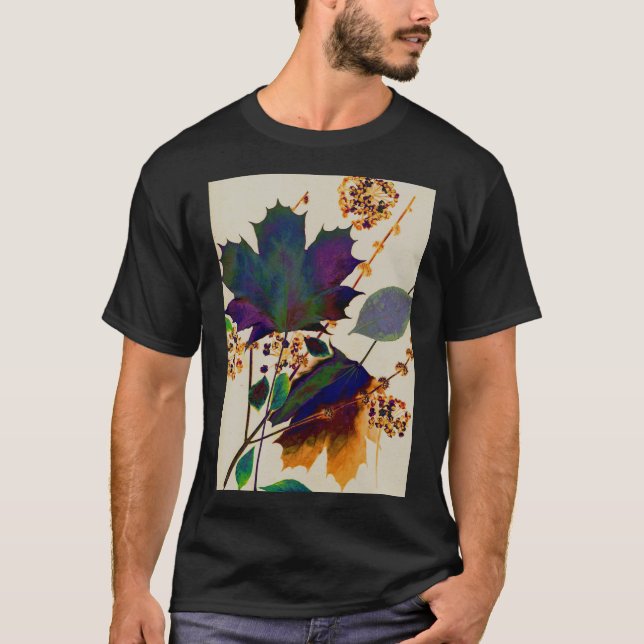 Autumn Leaves in Royal Colours T-Shirt (Front)