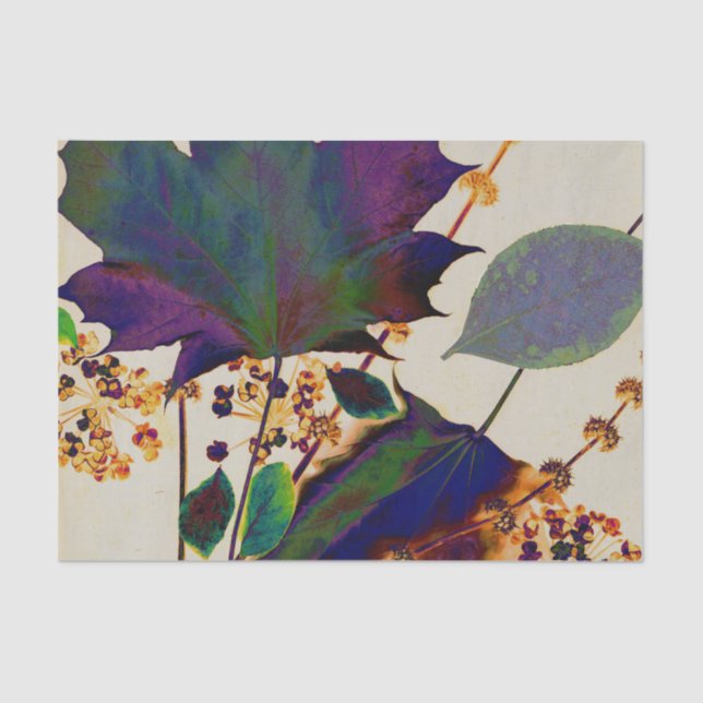 Autumn Leaves in Royal Colours Tissue Paper (Front)