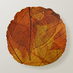 autumn leaves in the detailautumn,background,beaut round cushion