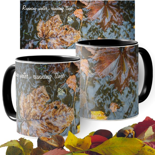 Autumn leaves in the forest stream  mug (Creator Uploaded)