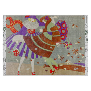 AUTUMN LEAVES IN THE WIND /BEAUTY FASHION MONOGRAM CUTTING BOARD