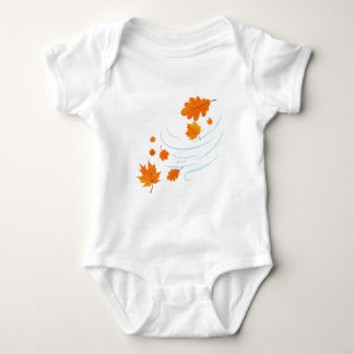 Autumn Leaves in the Wind: Elegant Design for Insp Baby Bodysuit