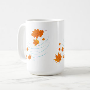 Autumn Leaves in the Wind: Elegant Design for Insp Coffee Mug