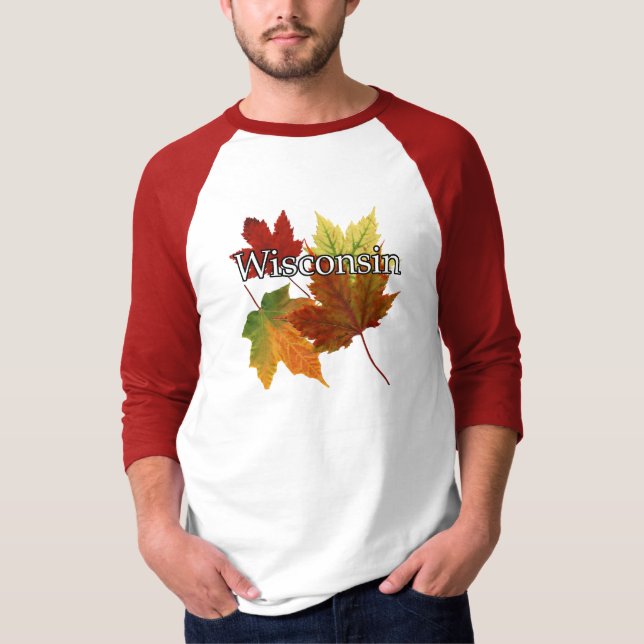 AUTUMN LEAVES IN WISCONSIN T-Shirt (Front)