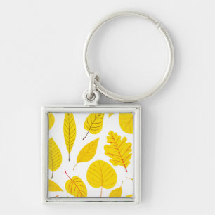 Autumn leaves in yellow key ring