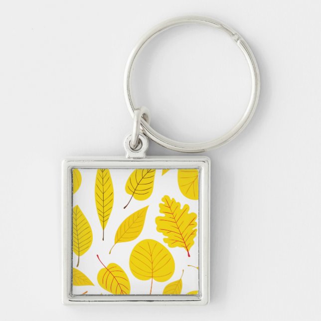 Autumn leaves in yellow key ring (Front)