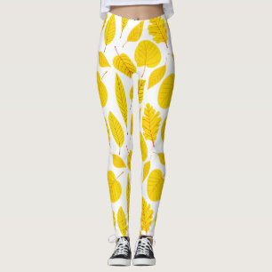 Autumn leaves in yellow leggings