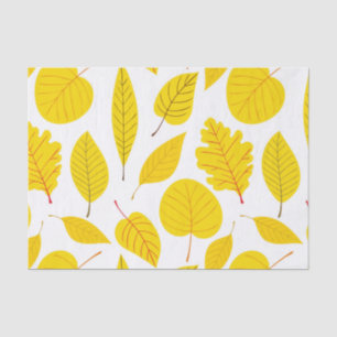 Autumn leaves in yellow tissue paper