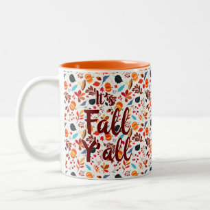 Autumn Leaves "It's Fall Y'all" Two-Tone Coffee Mug