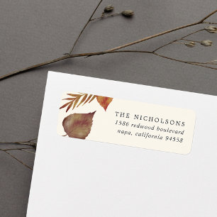 Autumn Leaves   Ivory Return Address Label