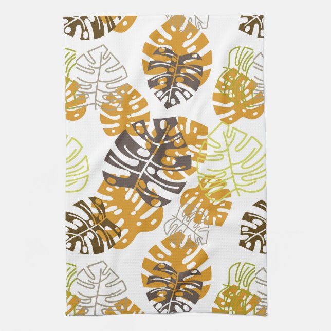 autumn leaves kitchen towel (Vertical)