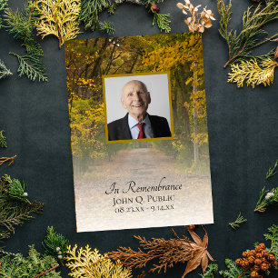 Autumn Leaves Lane Death Anniversary Invitation