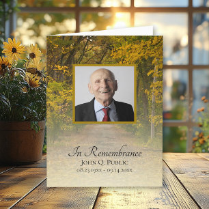 Autumn Leaves Lane Funeral Sympathy Thank You Card