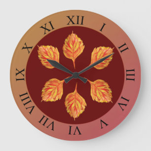 Autumn Leaves Large Clock