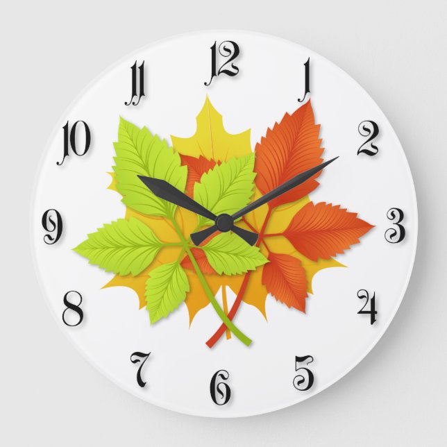Autumn leaves large clock (Front)