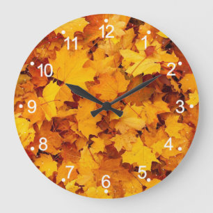 Autumn Leaves Large Wall Clock