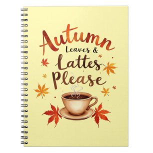 Autumn Leaves & Lattes Please - Watercolor Cosy Notebook
