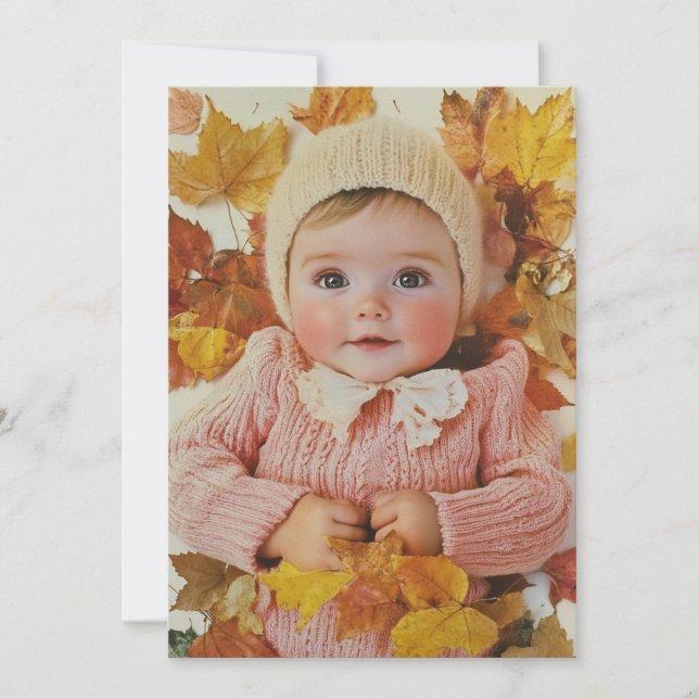 Autumn Leaves & Little Sleeves | Golden Autumn Invitation (Front)