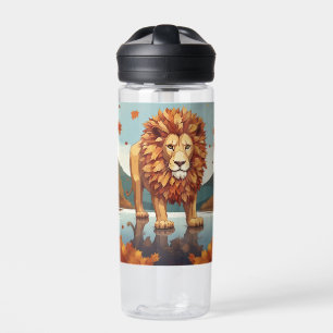 Autumn Leaves Male Lion Water Bottle