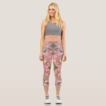 Autumn Leaves Meditative Mandala Art Capri Legs